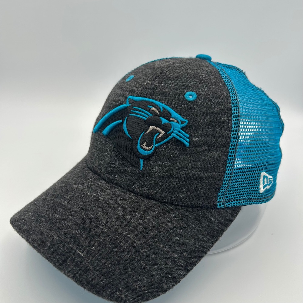 Carolina‎ Panthers New Era Trucker Hat 9FORTY Women OSFM Charcoal Teal NFL Cap